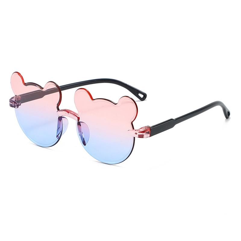 1/12 Pairs Cute Bear Shaped Sunglasses for Children  New Fashion Rimless Multi-color Decor Shades Stylish Design Sun Glasses
