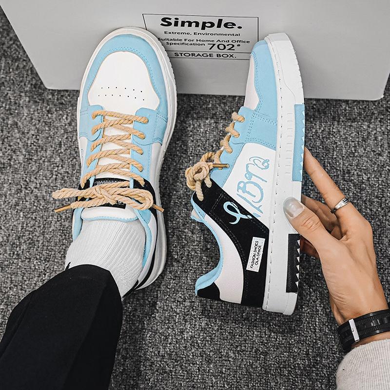 Personalised Lace-up Skate Shoes Men's Trend Low Top Leisure Sports Shoes Teen Net Celebrity Niche Training Shoes