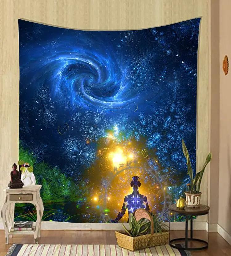 Vintage Sun Tarot Tapestry Floral Design Mystical Elements Unique Wall Art for Home Decor Bedroom Occult Lover Gift