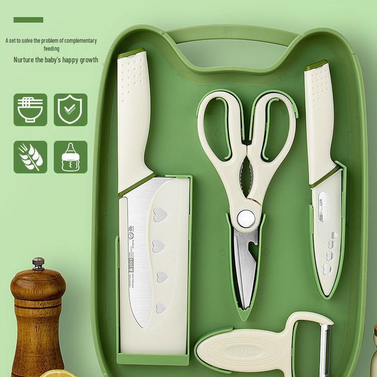 Portable Baby Toddler Food Prep Set: Knife & Cutting Board Combo