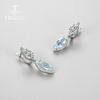 2022 neue Natürliche Brasilien himmelblau topas verschluss ohrring baumelnden ohrring natürlichen edelstein edlen schmuck für frauen 925 sterling silber