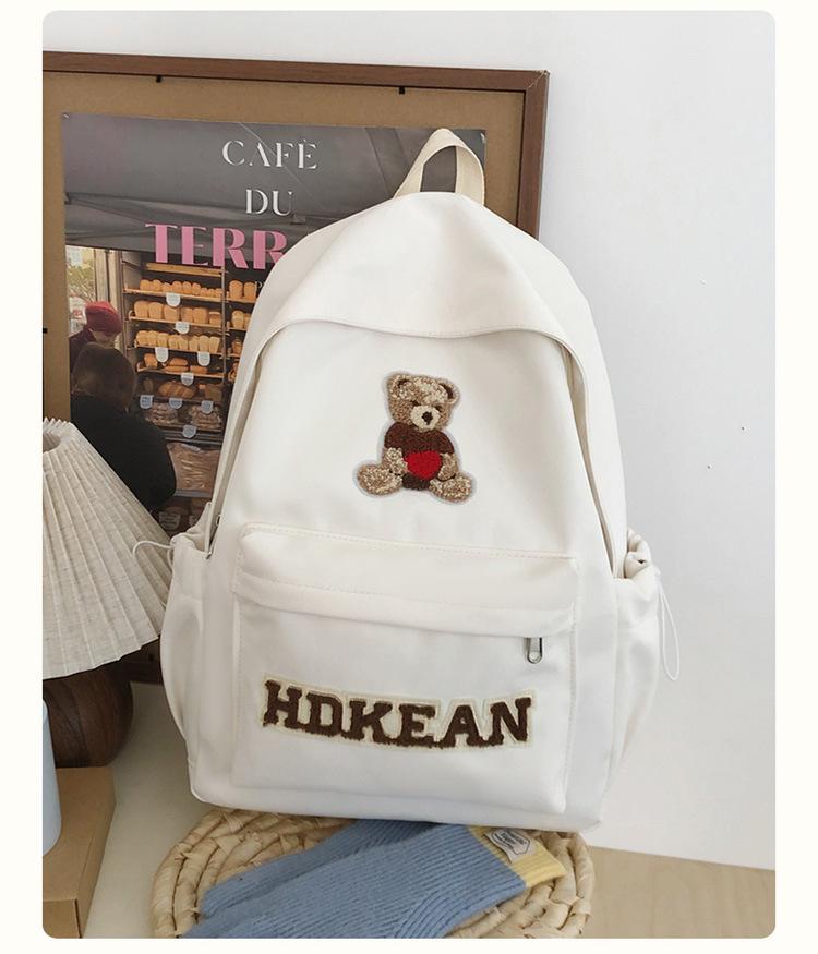 School Bag Korean Version Travel Bear Backpack American New Casual Large-capacity Versatile Backpack Cute Fashion Student School Bag