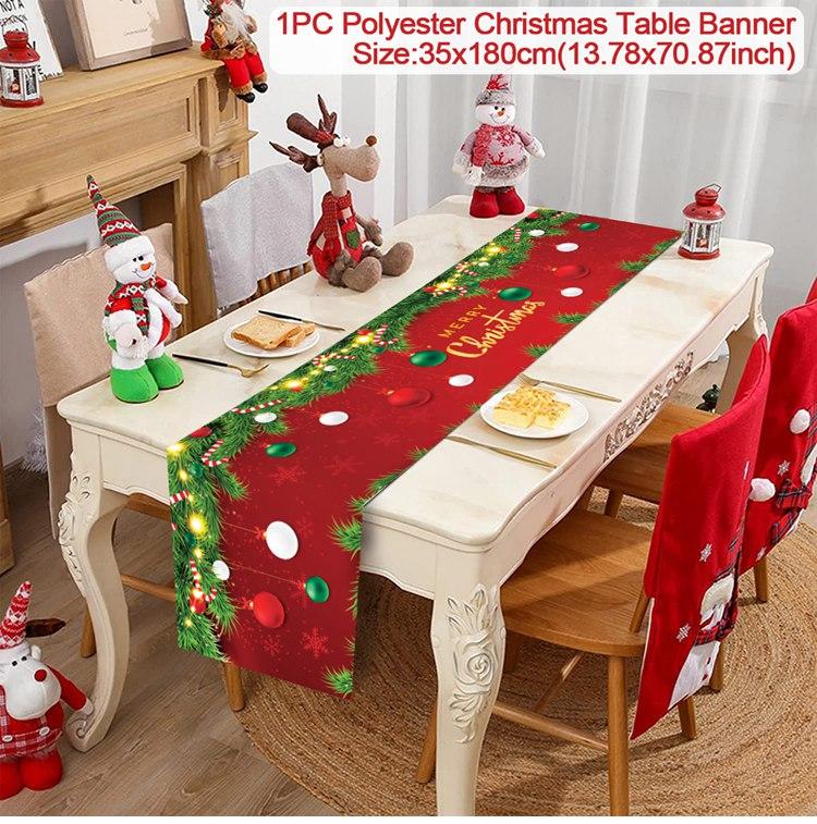 Christmas Table Runner Merry Christmas Decoration for Home Table 2026 Xmas Ornament Navidad Notal Noel Happy New Year Gifts 2026
