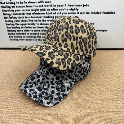 American Retro Leopard Print Baseball Cap Men's and Women's Enlarged Brim Sun Hat Showing Face Small Versatile Cap Spring and Summer