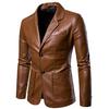 Spring and Autumn Men's Korean Style Leather Jacket PU Motorcycle Men's Slim Leather Jacket Men's American Size Jacket
