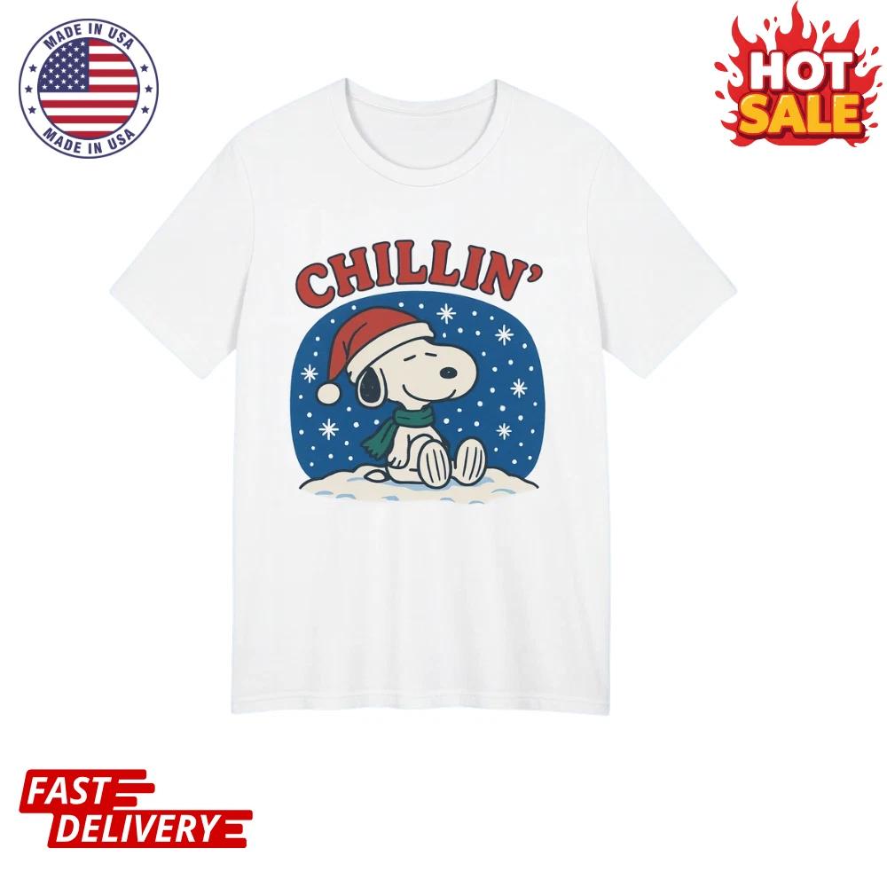 

Peanuts Snoopy Chillin My Snowmies Inspired T shirt Funny Christmas T shirt NEW L
