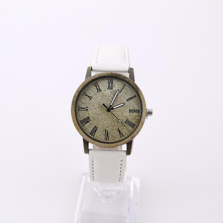 Trendy unisex-klokke Canvas-klokker, romersk denim, belteklokke, mote Kvarts for menn og kvinner