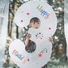 White Outdoor Baby's First Birthday Number Balloons - Children’s Photo Prop and Birthday Decoration Scene
