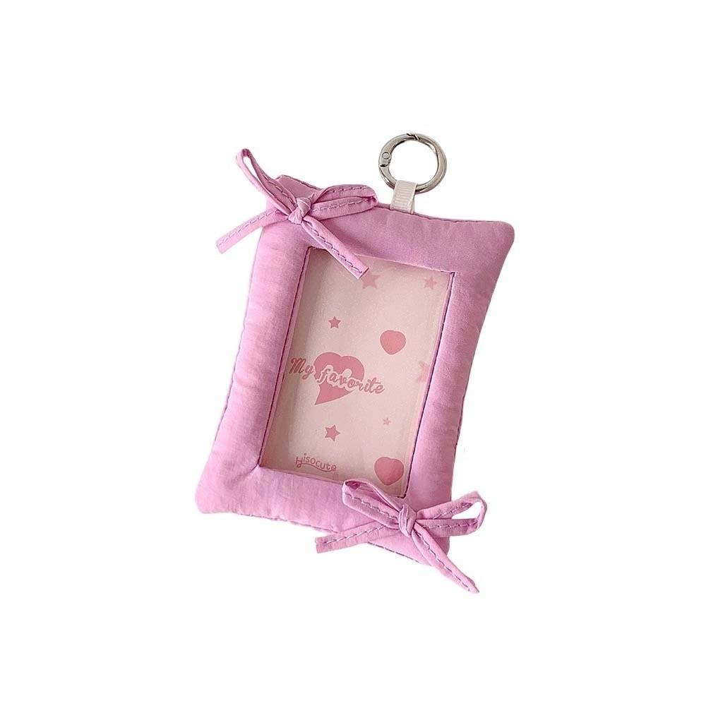 Bowknot Photo Photocard Frame with Keychain Idol Card Display Protector  Card Decor