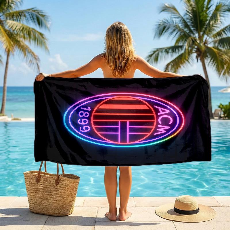 AC Mailand Strandtuch Weiches Mikrofaser Sommerhandtuch Schnelltrocknendes Absorptionsfähiges Handtuch für Strand Schwimmbad Reisen