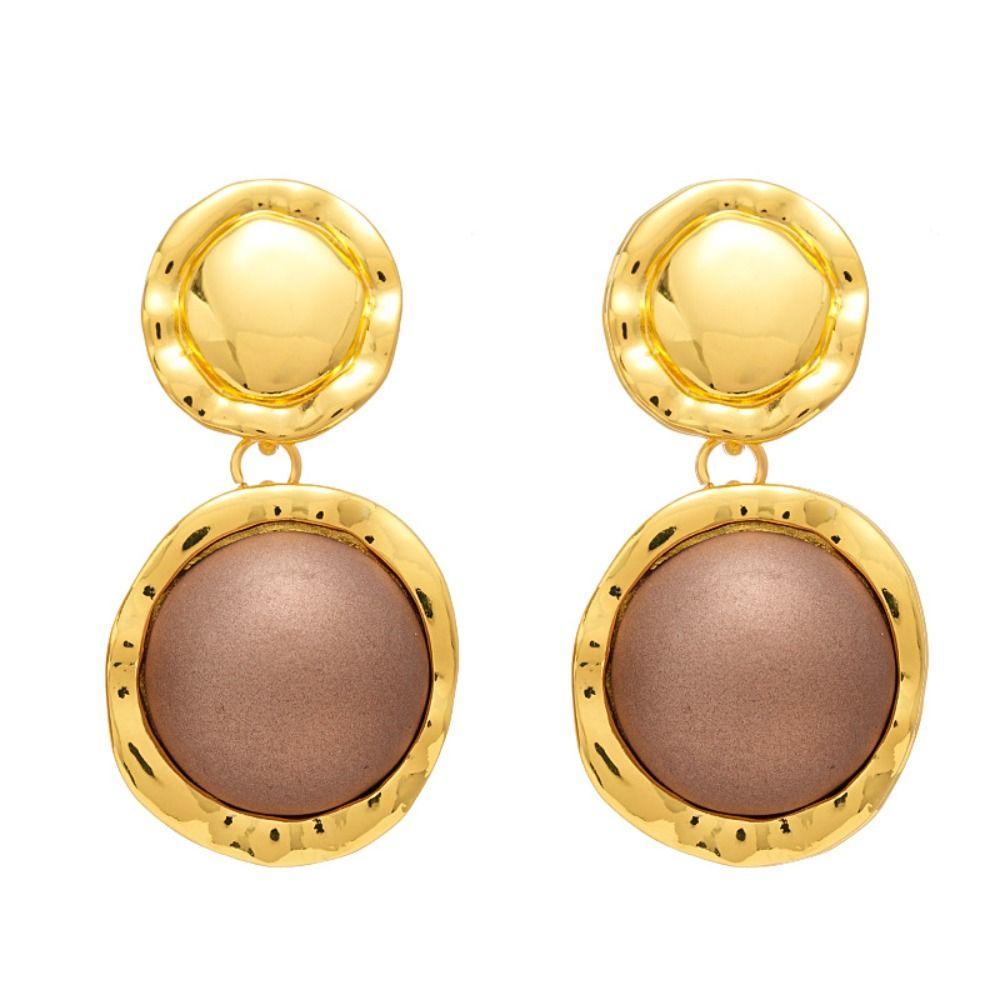 French Style Circular Geometric Earrings Vintage Ladies' Jewelry Silver Needle Earrings  Wedding