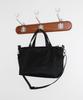 A By A Simple Plain Nylon Crossbody Bag Black