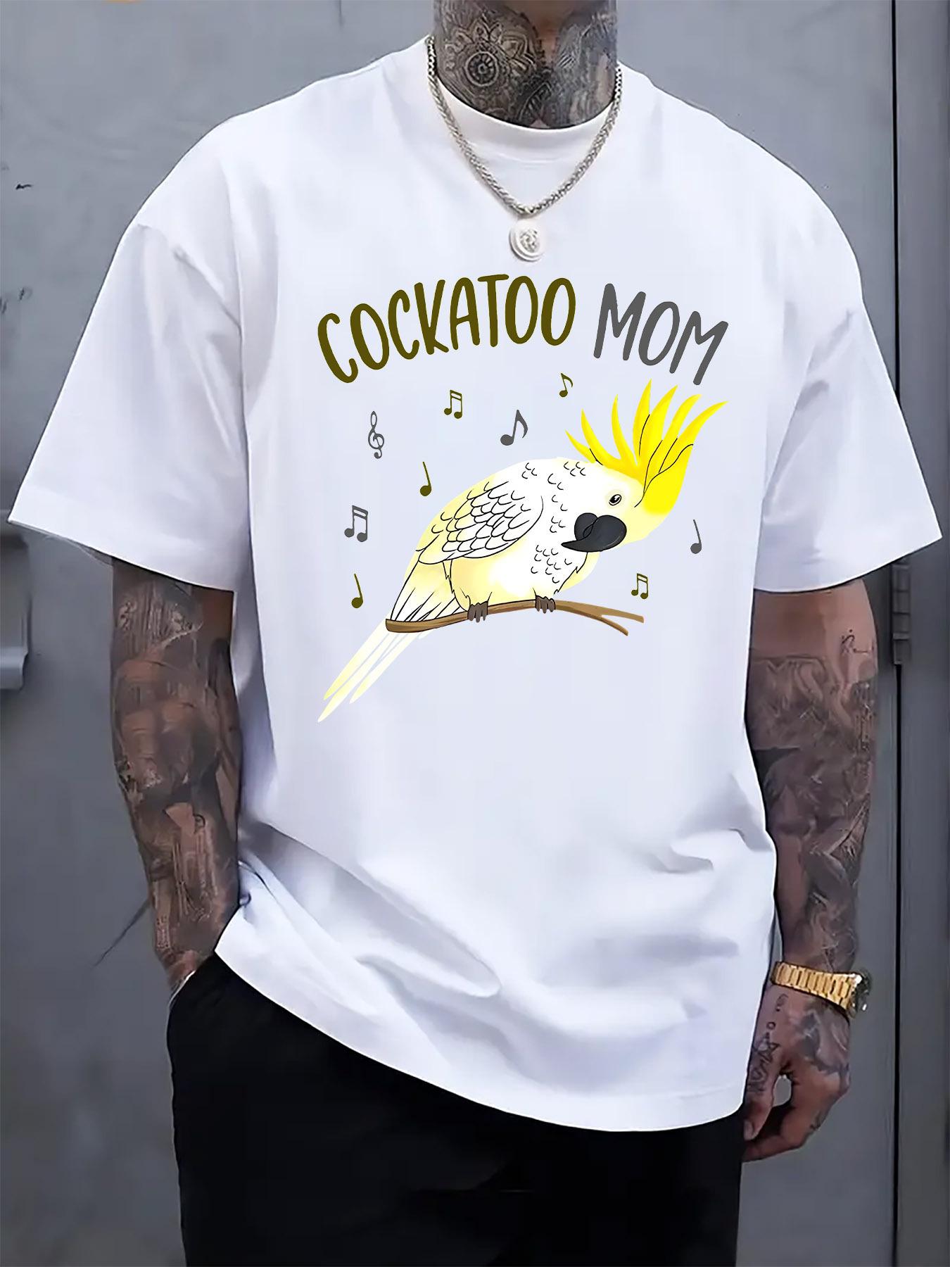 

Round Neck Short Sleeve T-shirt Featuring a Parrot Mom Design S