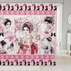 Kids Japanese Geisha Shower Curtain Boys Girls Cherry Blossoms Bathroom Shower Curtain Set Japanese Style Bath Curtain