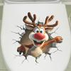 Holiday Window Clings PVC Wall-Breaking Santa Door Clings Wall-Breaking Santa Christmas Window Decals For Bathrooms Kitchens