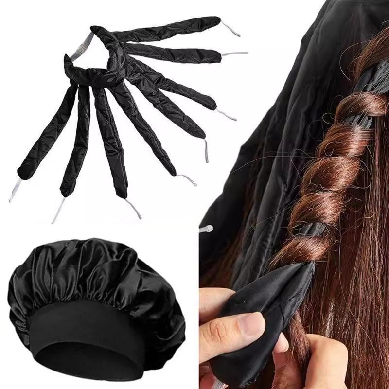 2Pcs Set Octopus Curler Headband Nightcap Suitable for Long Hair Satin Non Thermal Curling Iron Adjustable Strap Styling Tools
