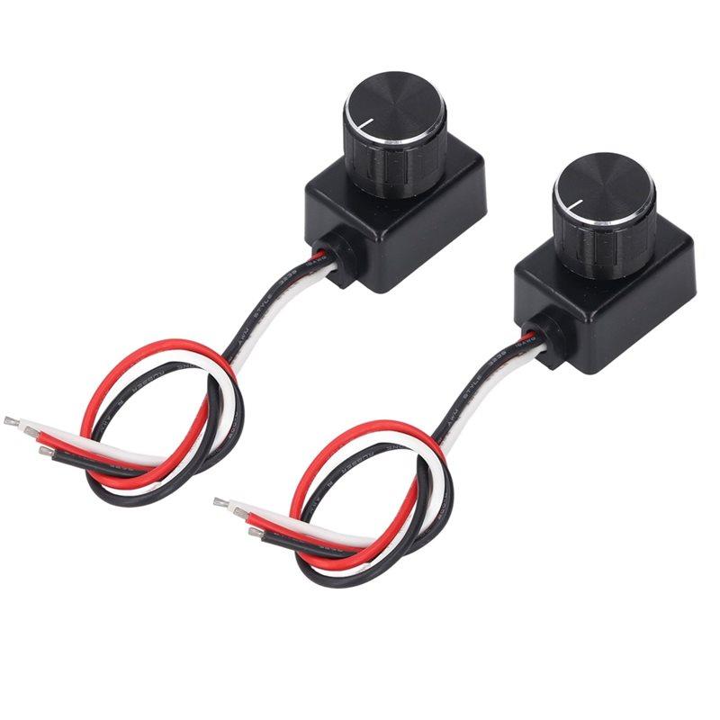 

Aug. LED Dimmer Switch 2-Pack, Smooth Dimming 5%-100%, PWM Knob, 12-24V For RV Boat Truck Strip Lighting чорний