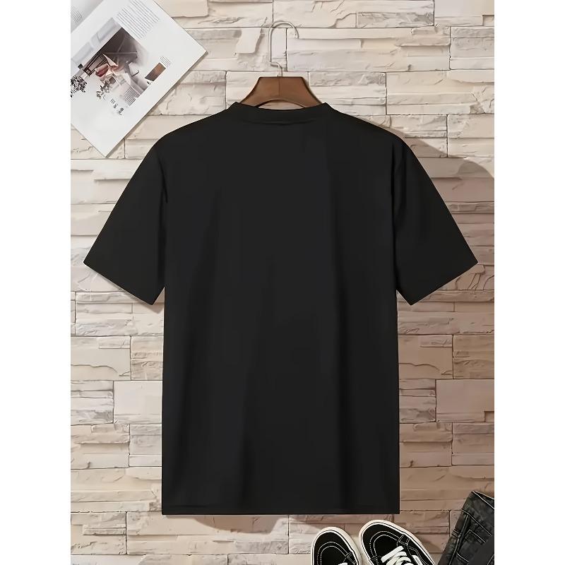 European Size Men's Humorous Sarcastic Pattern T-Shirt Casual Short Sleeve Round Neck Top, Comfortable Fashionable Casual Tees