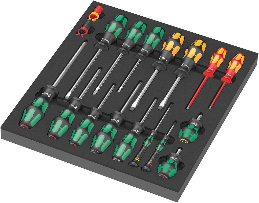 WERA Kraftform Handle Driver and Holder Set with Foam Inserts 18-Piece (150101)