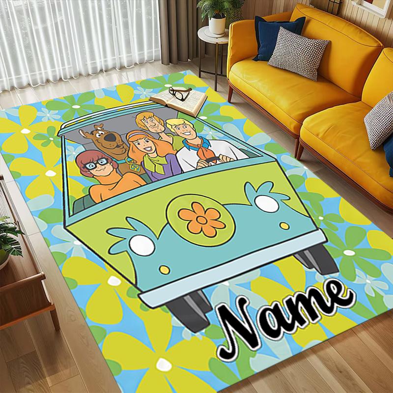 Custom Name Scooby Love Living Room Non-Slip Area Rug Soft Carpet for Bedroom Kids Playroom Sofa Office Home Decor Doormat