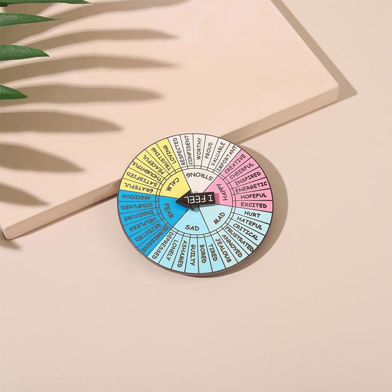 Unique Geometric Round Pin Brooch Modern Enamel Metal Badge For Stylish Accessories