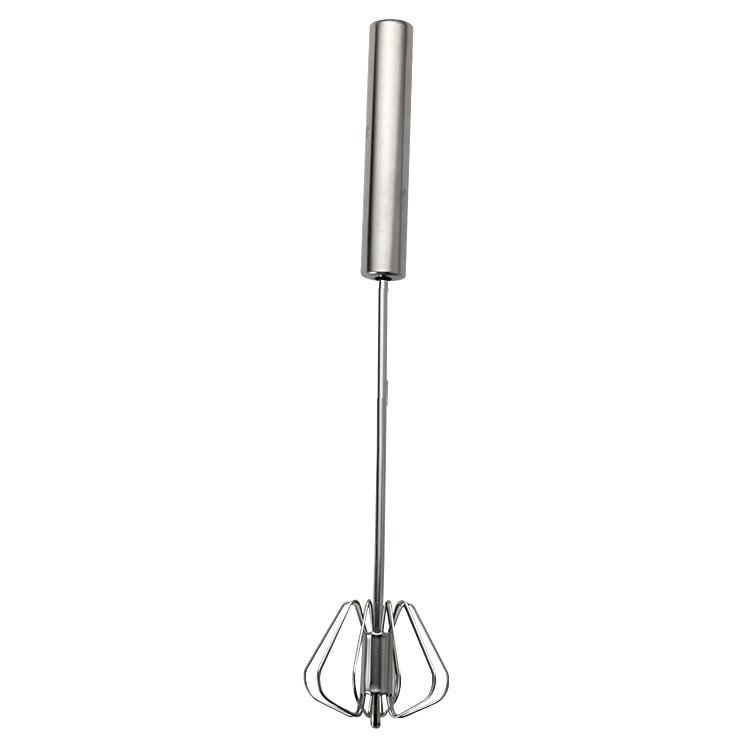 Cucina Acciaio Inossidabile Frusta Montapanna Semiautomatica Rotativa Manico Vaso Legno di Faggio Frullatore a Mano G041
