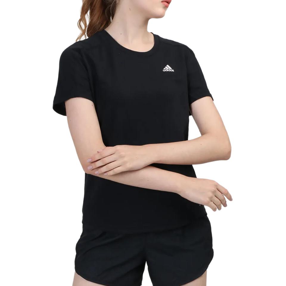 Adidas T Shirts Women's Black Crew Neck Moderate Straight Fit GC6649