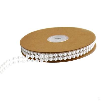 5 Yards Beads Pearl String Mesh Ribbon Sewing Craft Wedding Decoration 12mm