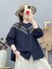 2026 Spring/Autumn New Literary Embroidered Cotton Gauze Stand-Collar Long Sleeve Women's Shirt