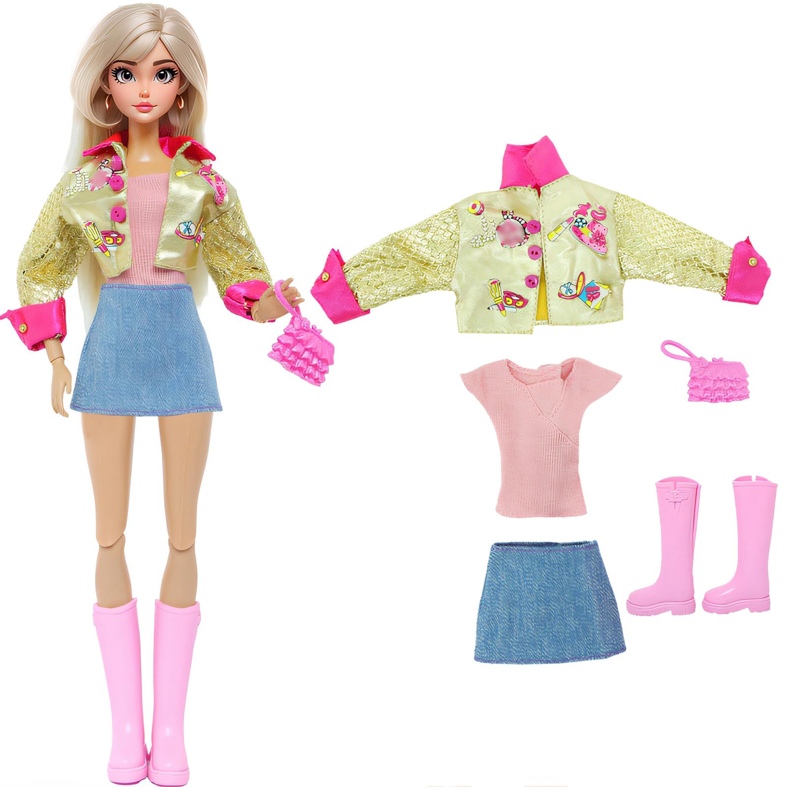 

Кукольная одежда и аксессуары для куклы Барби, сумки, обувь, шляпа, наряды, игровой набор для кукольного домика 1/6, 11,5 дюймов (НЕТ КУКЛЫ)