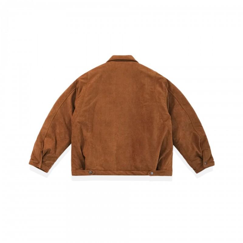 Unisex Winter Suede Fleece-Lined Cotton Puffer Jacket Oversized Fit Warm Casual Coat Men Women