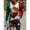 Men's T-Shirt Y2k Long Sleeve Mens Tops Oversize Crew Neck Unisex Tee Shirt Autumn Personality Men's Clothing