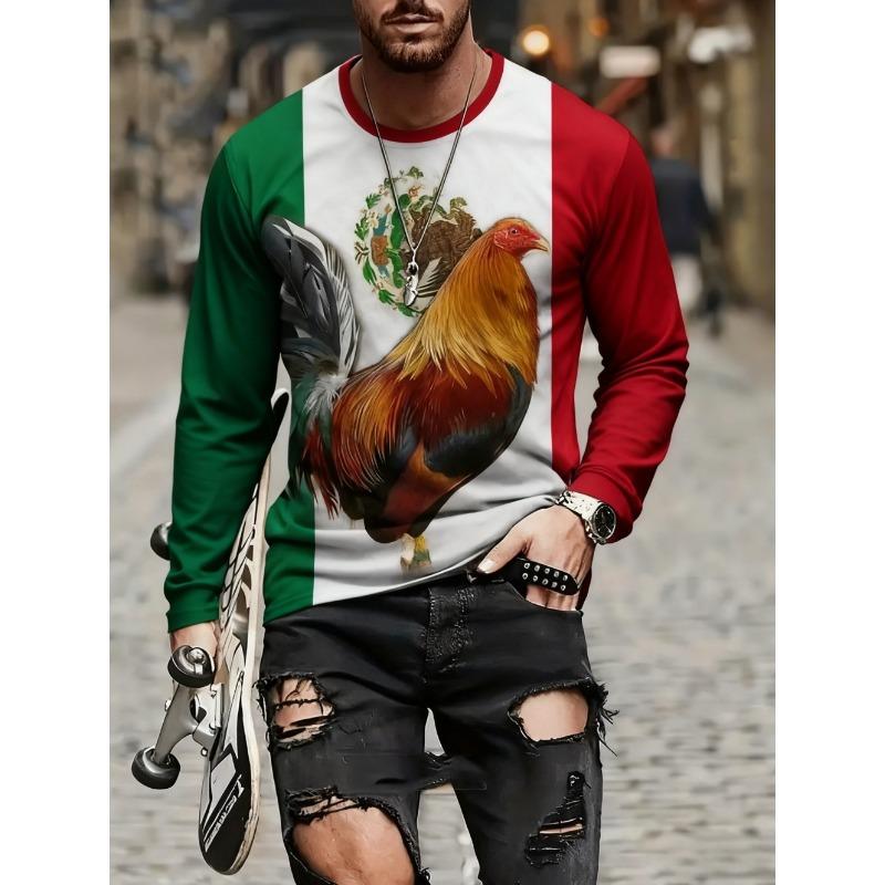 Men's T-Shirt Y2k Long Sleeve Mens Tops Oversize Crew Neck Unisex Tee Shirt Autumn Personality Men's Clothing