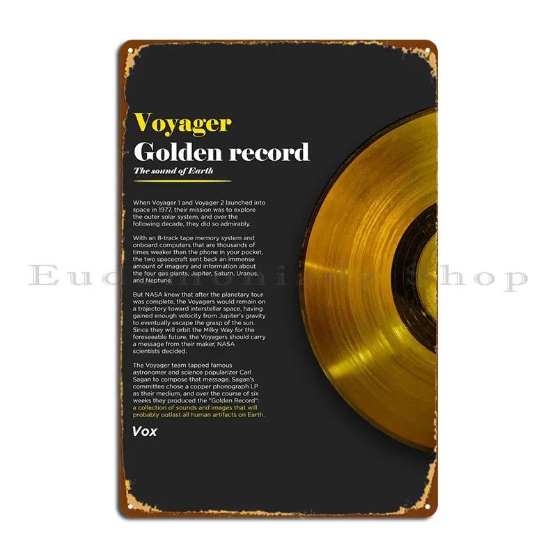 

The Golden Record Metal Sign Plates Club Cave Customized Wall Cave Tin Sign Poster 20x30cm（7.8x11.8inch）