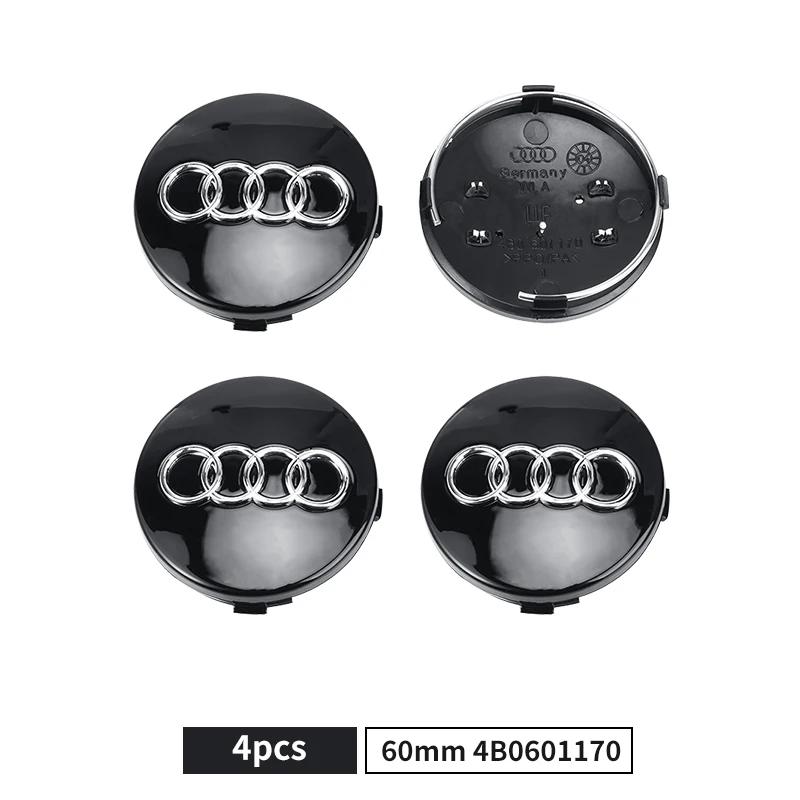 For Audi  A5 60/61/68/69mm Badge Car Wheel Center Hub Cap Covers Auto Rim Cover For Audi A8 A5 A6 C5 C6 C7 A7 A1 A3 A4 B5 B6 B7 Q3 Q5 Q7 TT