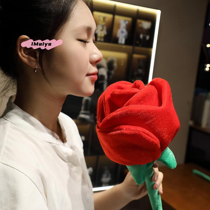 M-85/100cm Large Red Plush Artificial Rose Bouquet Stuffed Bendable Bouquet Soft Floral Home Decoration Valentine's Day Mom Gift