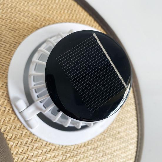Wide Brim Sun Hat with Built-in Fan Summer Outdoor Straw Visor Hat with Solar/USB Powered Fan for Camping Fishing Hiking