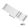 6Pcs BBQ Skewer Stainless Steel Wide Barbecue Sticks Flat BBQ Fork Outdoor Camping Picnic BBQ Utensil Kitchen Accessories