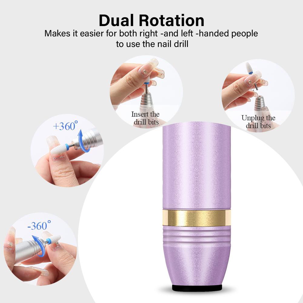Professional Electric Nail Drill Machine Portable Nail Low Noise Cutters Mini Nail Drill Nails Polishing For Home Manicure Salon