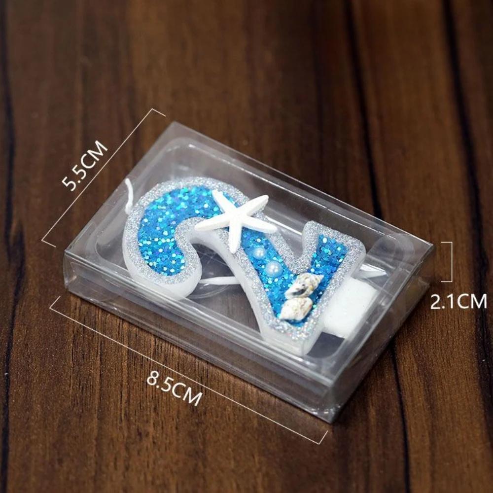 Ocean Starfish Conch Digital Candle, New Birthday Candle Creative Digital Handmade Candle Cakes Decoration Candle Ornament