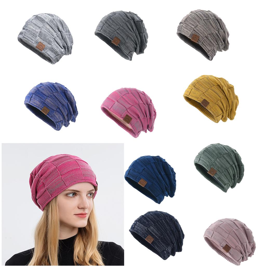 Winter Teenagers Beanie Hat Slouchy Plush Liner Hat Checkered Pattern Hat Adult Winter Shopping Taking Photo Supplies
