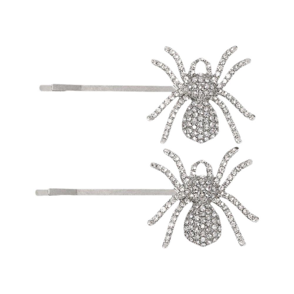 Spider Bangs Clip Black Halloween Hair Clips Creative Rhinestone Barrettes  Halloween Festival