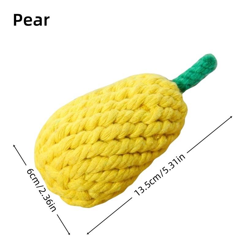 Handcrafted Pet Knot Toy for Dog and Cat Fruite Shape Dog Chew Toys Cotton Rope Toys for Indoor Dogs Cat Toys Dog Accessories