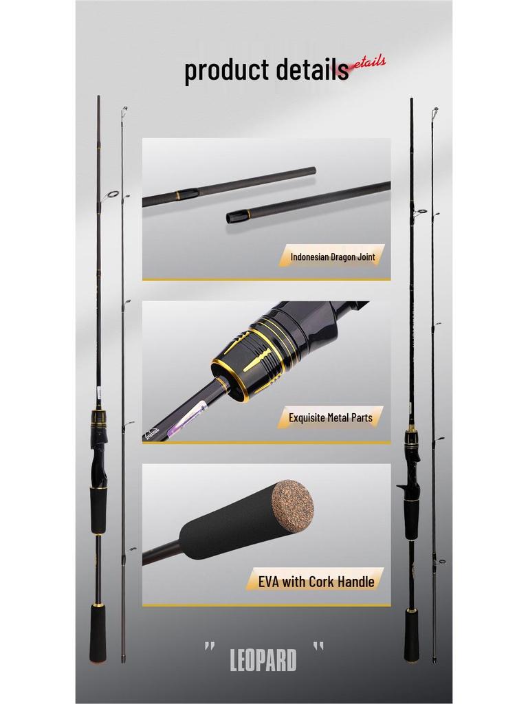 Universelles Carbon-Köderruten-Set: M Power, Gerader Griff, Weitwurf-Angelrute