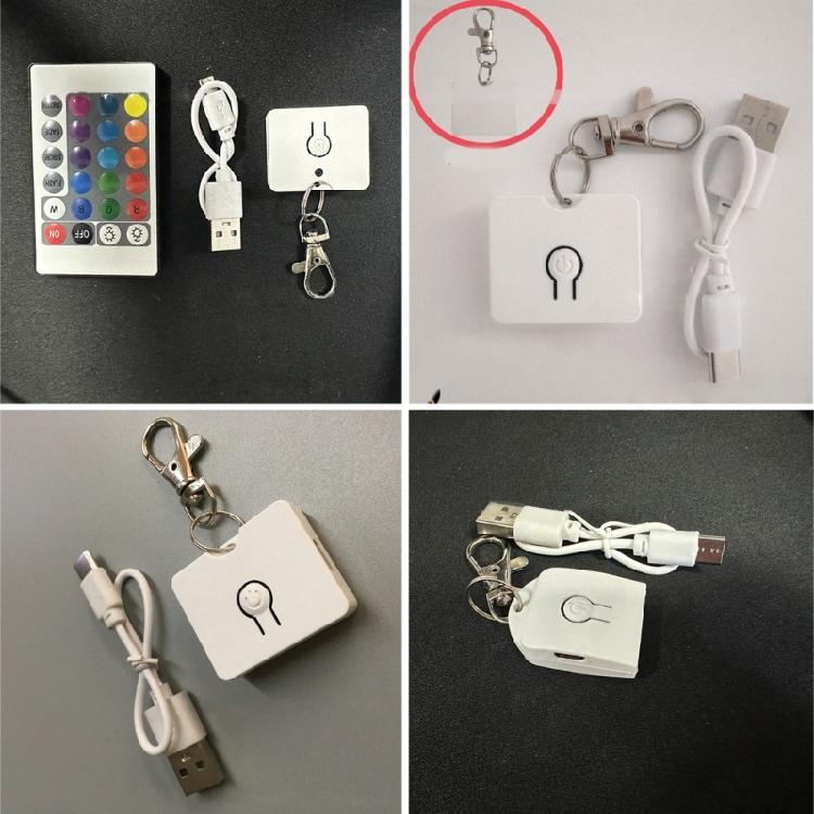 LED Light Acrylic Keychain Lightweight And Sturdy Pendant Accessory For DIY Projects And Individualized Jewelry