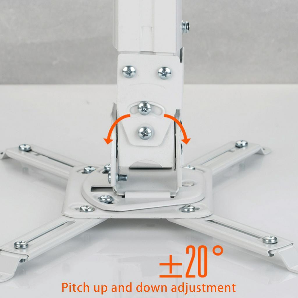 White Universal 360 Angle Rotation Projector Bracket Ceiling Mount Wall Bracket DVR Camera Holder Theater Office Meeting Room Home