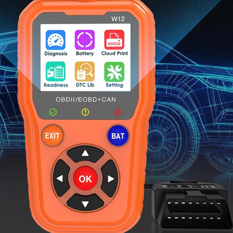 Vehicle Diagnostic Device for Engine Fault Scanning and Code Management with a Fixed Cable and Pin-Array End for Direct Use