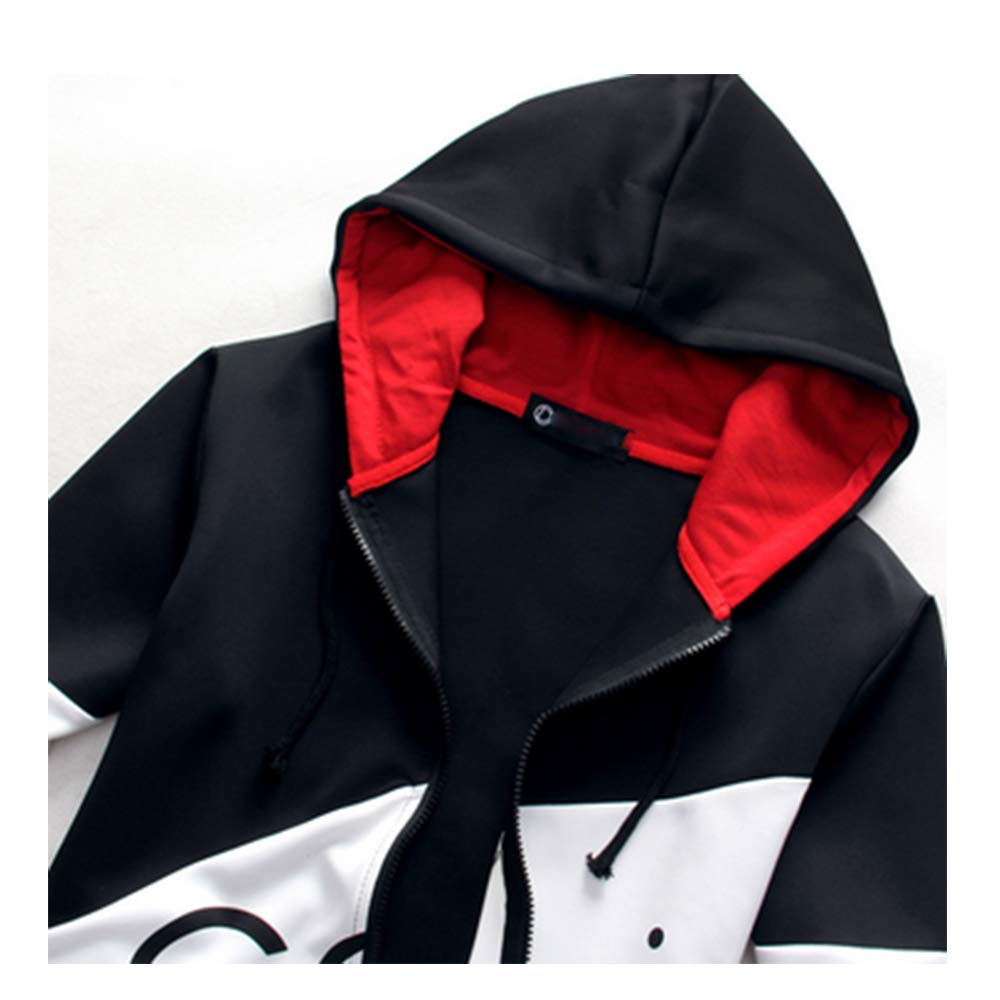 Gebacades Unisex Long Sleeve Hooded Sweatshirt Slim Size 3XL Men's Set, Fit, Fall/Winter Loungewear, Black,