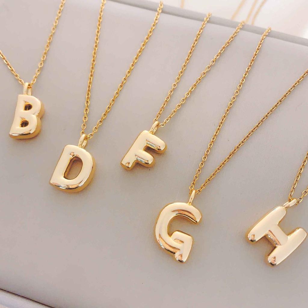 European and American popular glossy English letter necklace autumn and winter niche versatile high-end sense does not fade titanium steel necklace
