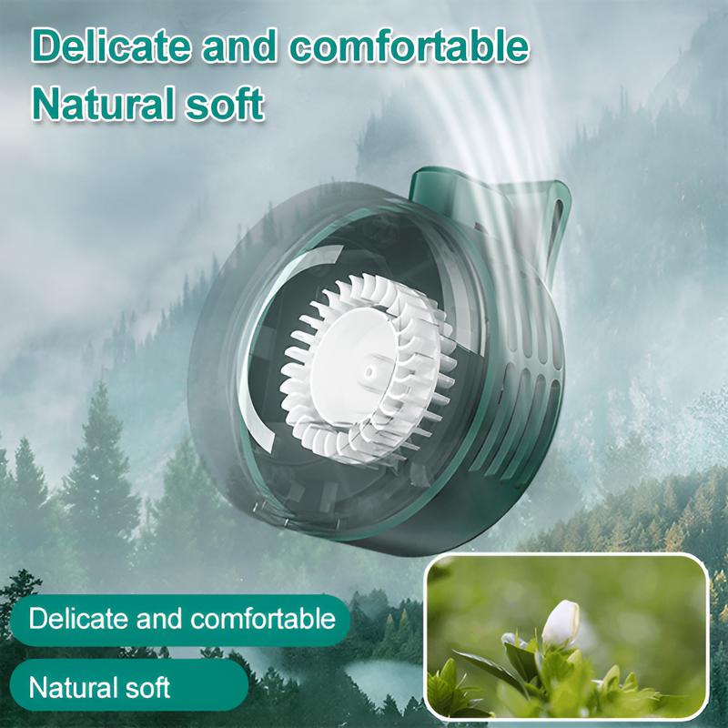 Portable Mini Desk Fan Bladeless Clip On Wearable Fan USB Rechargeable 360° Adjustable Quiet Personal Cooling Fan for Travel